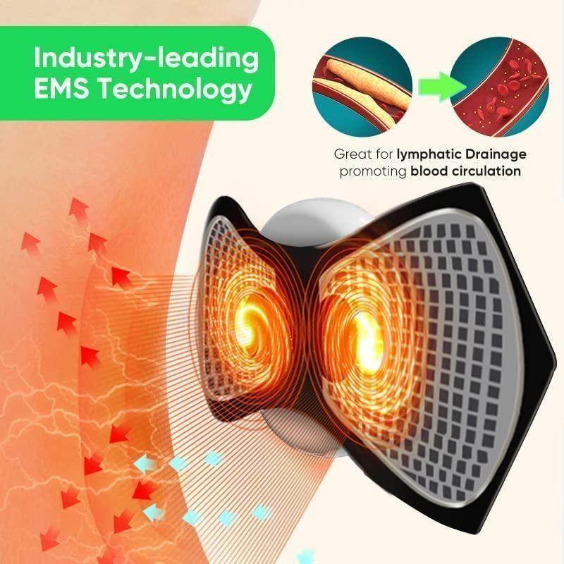 Portable wireless muscle massager using EMS technology to promote lymphatic drainage and blood circulation