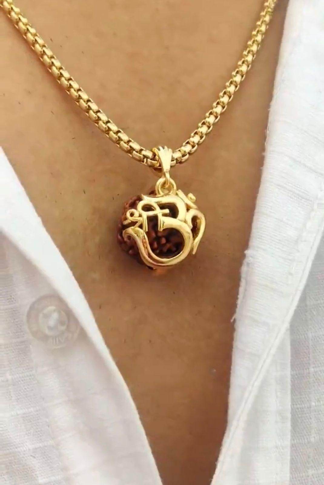 Om Rudraksha Pendant with Chain - Haritazen