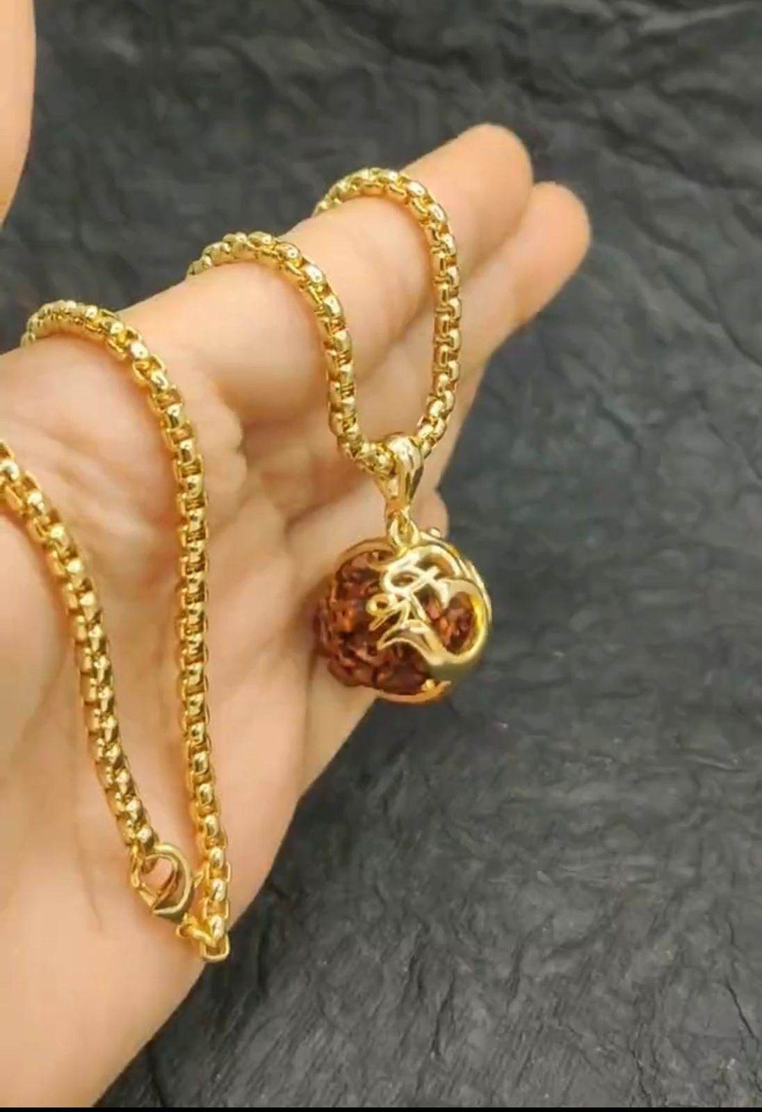 Om Rudraksha Pendant with Chain - Haritazen