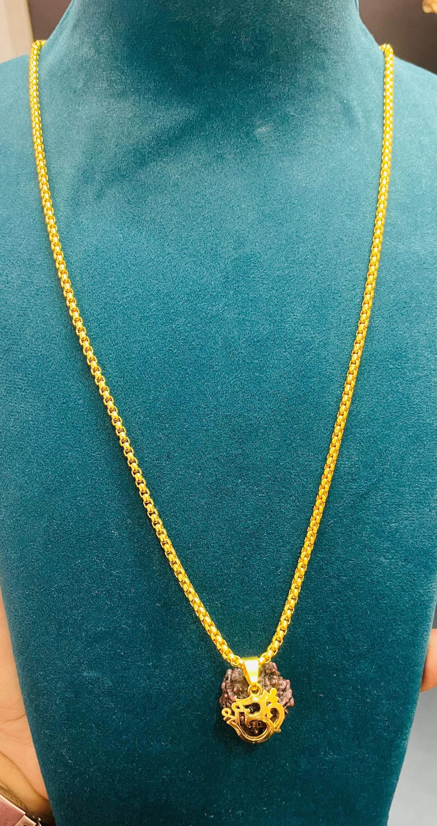 Om Rudraksha Pendant with Chain - Haritazen