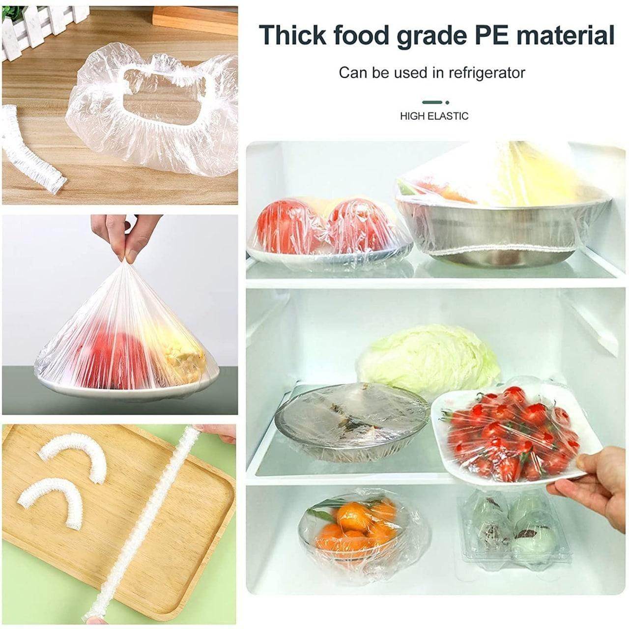 High elastic reusable food storage covers made from thick food grade PE material fitting various bowls and containers
