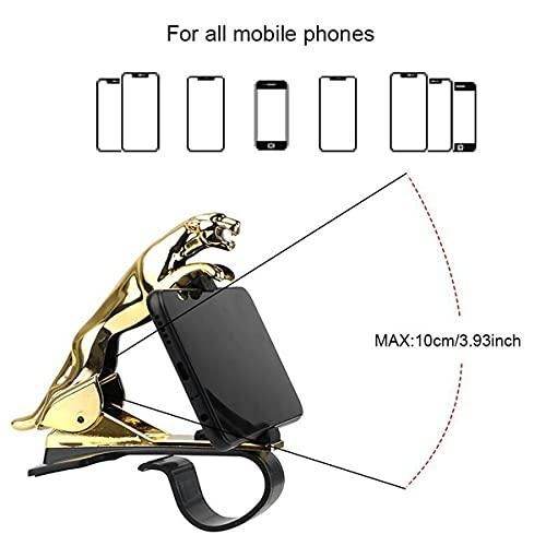 Golden jaguar dashboard phone holder clip compatible with all mobile phones up to 3.93 inches wide