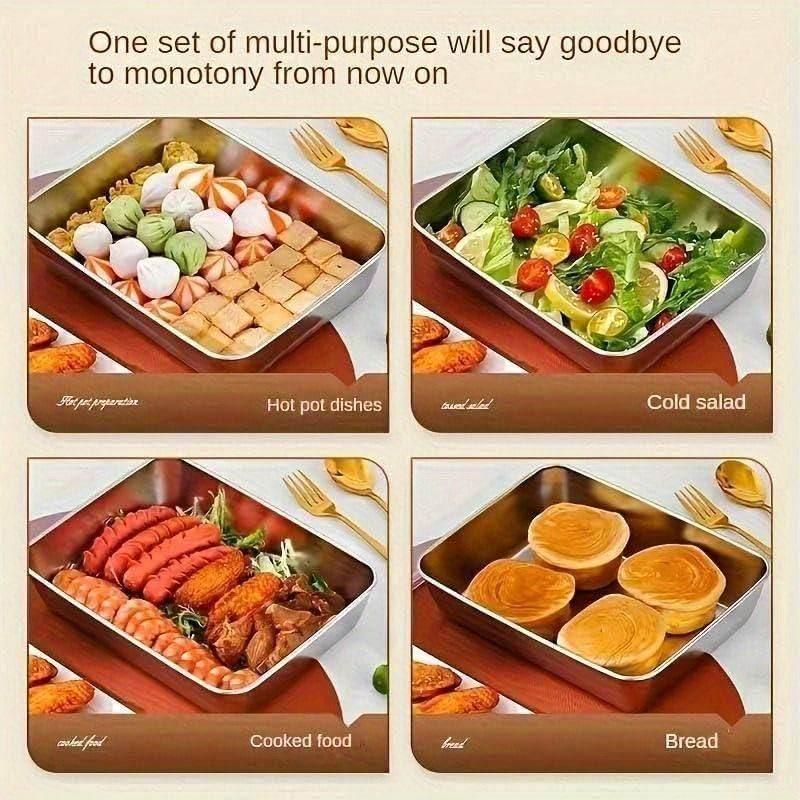 Multi-purpose kitchen container with cover holding hot pot dishes cold salad cooked food and bread