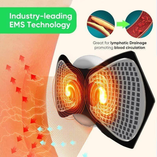 Portable wireless muscle massager using EMS technology to promote lymphatic drainage and blood circulation