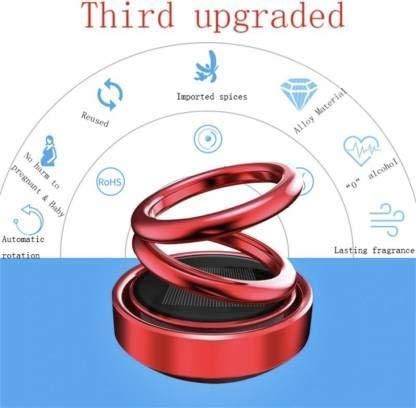 Red spiral solar aromatherapy car accessory with automatic rotation and lasting fragrance