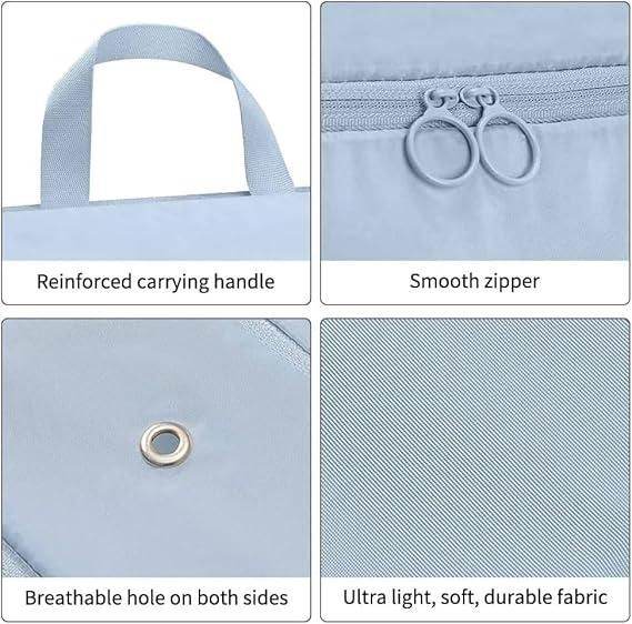 Space saving luggage organizer with reinforced handle smooth zipper breathable holes and durable soft fabric